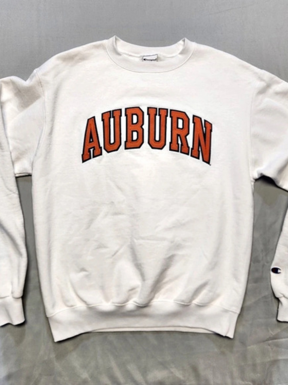 Champion Auburn Tigers Crewneck Sweatshirt Men's Medium White Arch Logo NCAA